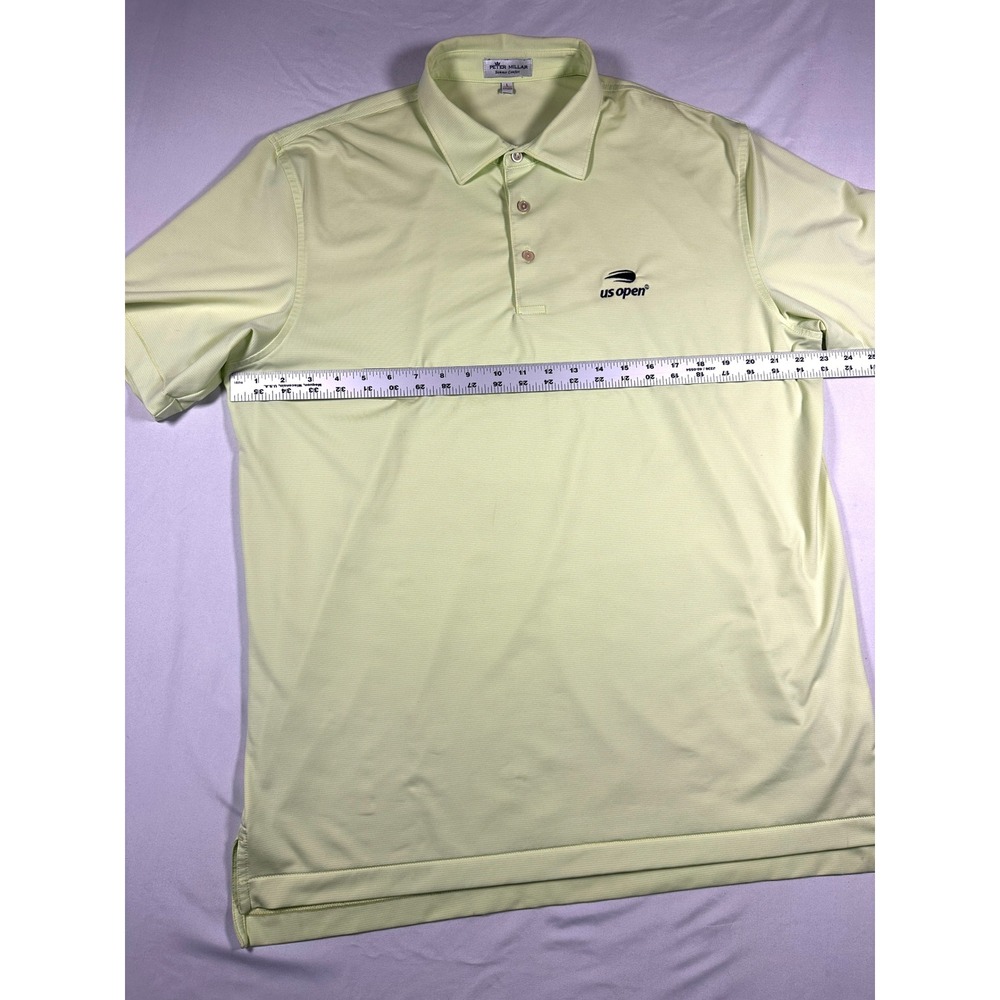 Peter Millar Summer Comfort US Open Polo Shirt Mens Large Lime Green Stripe L - Picture 2 of 6